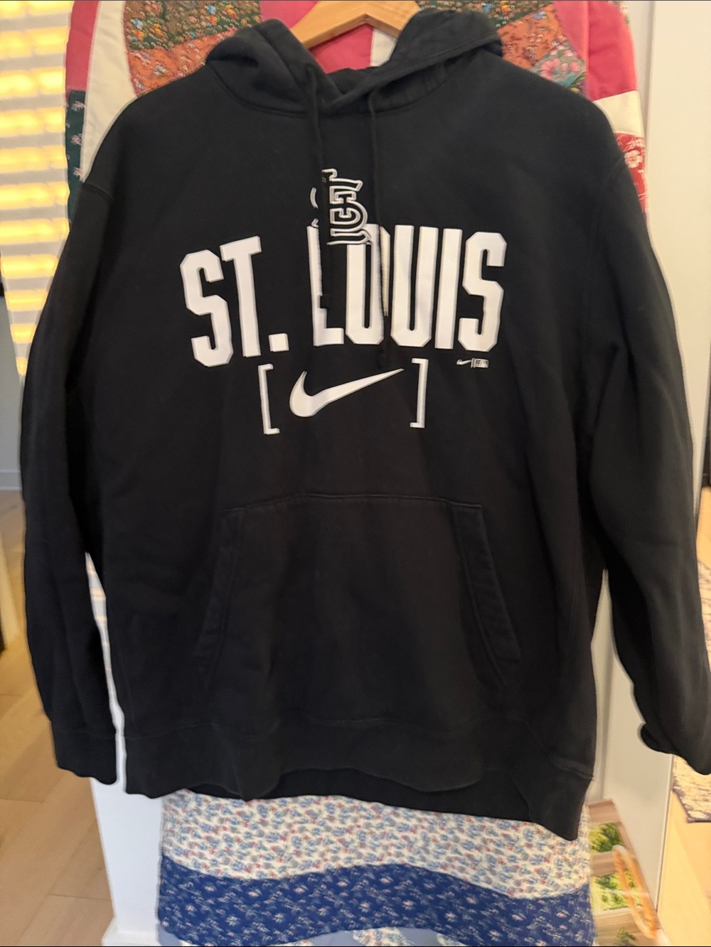Nike Black St. Louis Cardinals Pullover Hoodie with White Logo